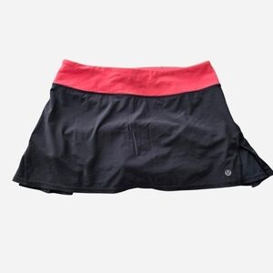 Rare Lululemon "Wet Dry Warm" Skort In Gray & Electric Coral Flare